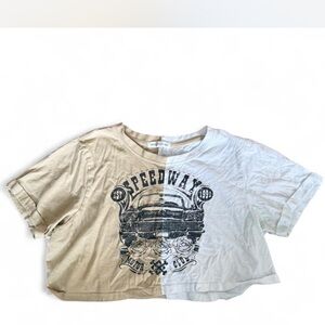 Two-Tone Cropped T-Shirt